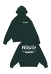 Hoodie Oversize Today Con Cierre 1 Hoodie con cierre Today Verde Botella