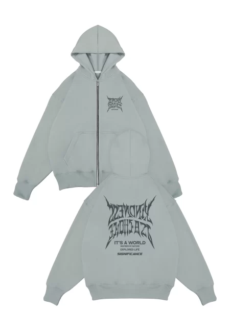 Hoodie Oversize Word Con Cierre